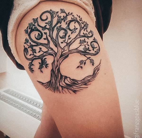 Minimal Tree Of Life Tattoo For Women