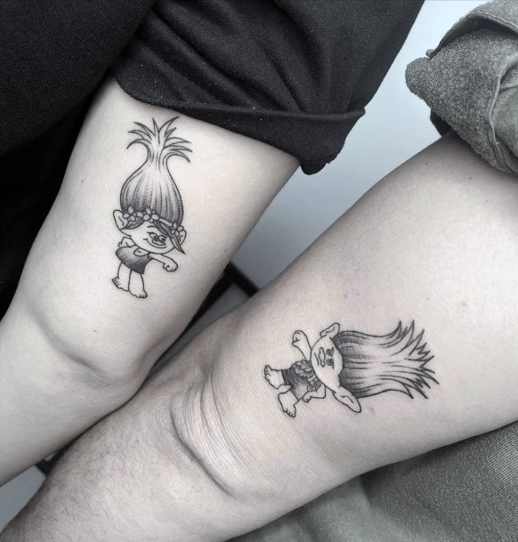 Minimal Troll Doll Tattoo For Women