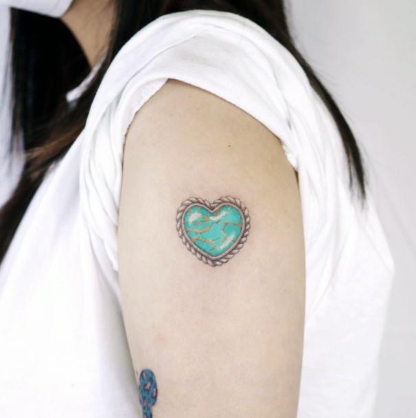 Minimal Turquoise Tattoo For Women