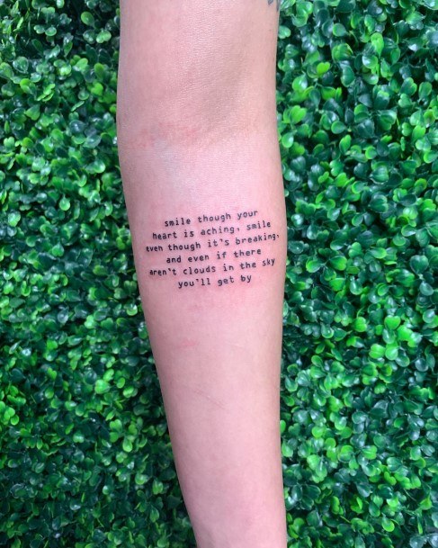 Minimal Typewriter Tattoo For Women