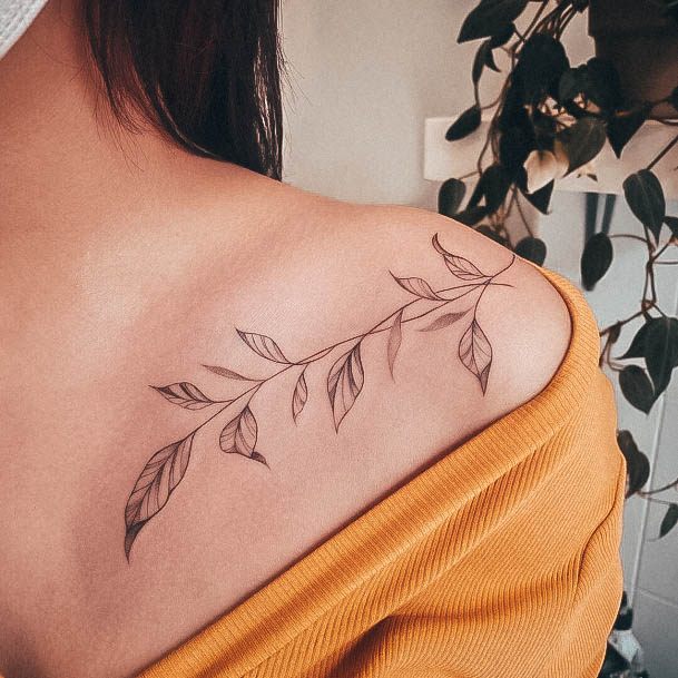 Minimal Vine Tattoo For Women