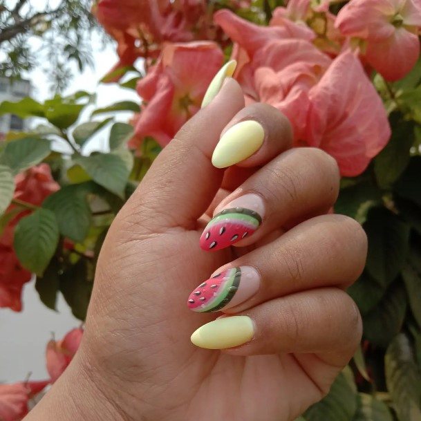 Minimal Watermelon Nail For Women