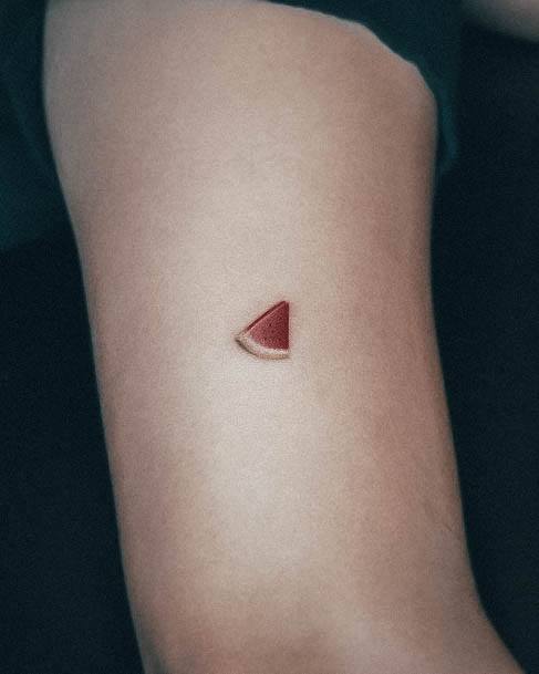 Minimal Watermelon Tattoo For Women