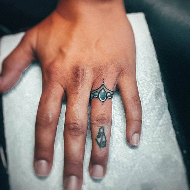 Minimal Wedding Ring Tattoo For Women