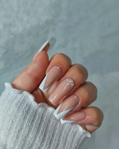 Minimal White French Nail For Women