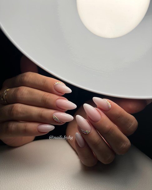 Minimal White Ombre Nail For Women