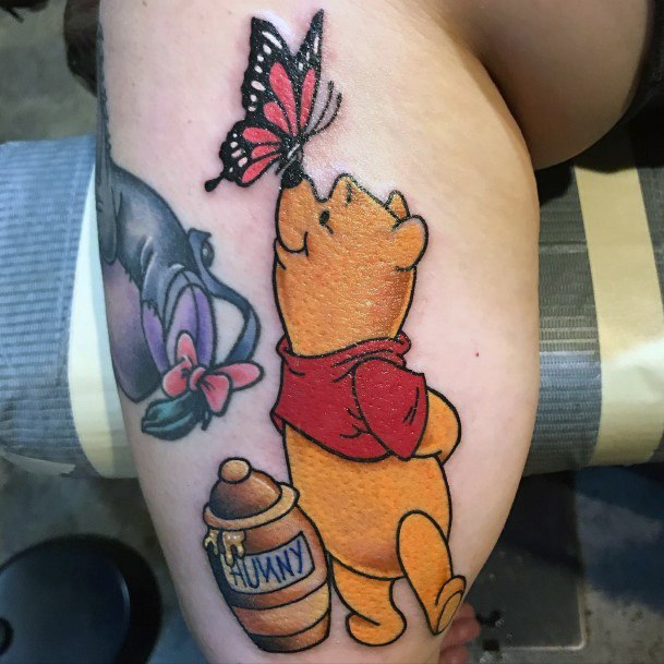 Minimal Winnie The Pooh Tattoo For Women