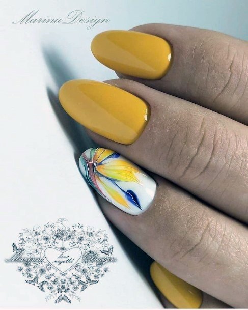 Minimal Yellow Summer Nail For Women