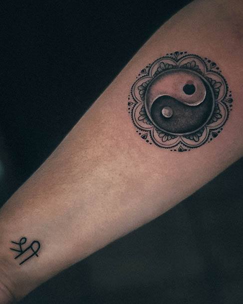 Minimal Yin Yang Tattoo For Women