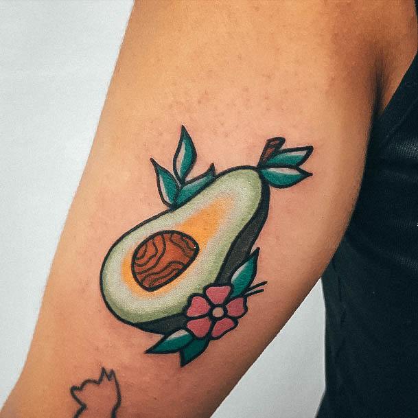 Minimalistic Womens Avocado Tattoo Designs