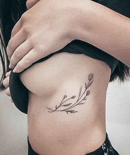 Minimalistic Womens Boob Tattoo Designs