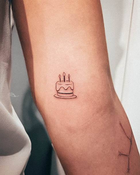 Minimalistic Womens Cake Tattoo Designs