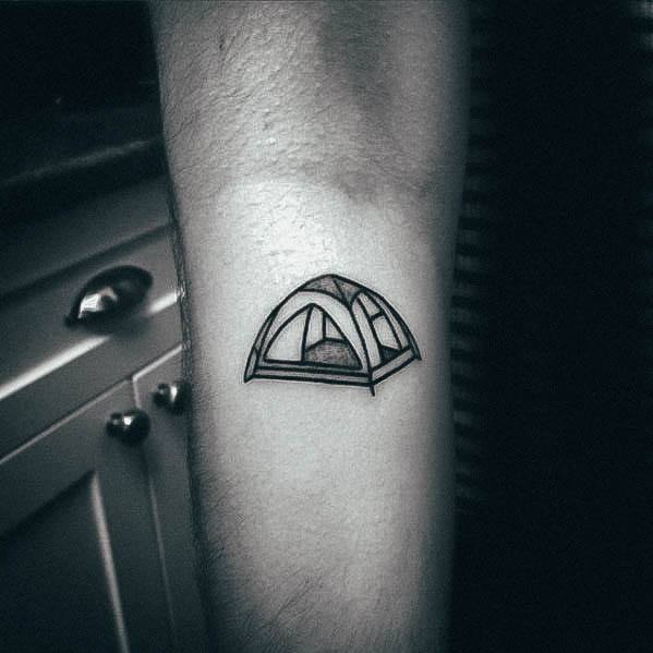 Minimalistic Womens Camping Tattoo Designs