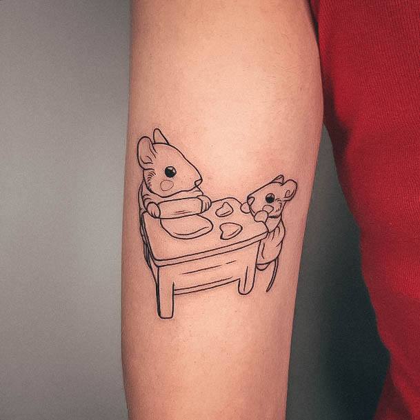 Minimalistic Womens Cookie Tattoo Designs