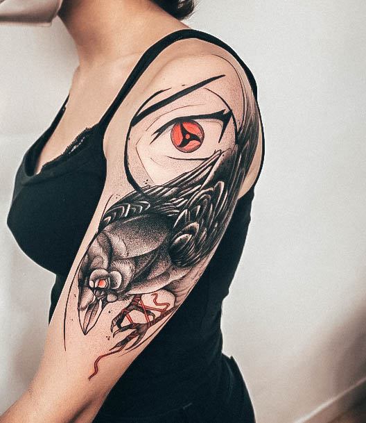 Minimalistic Womens Crow Tattoo Designs