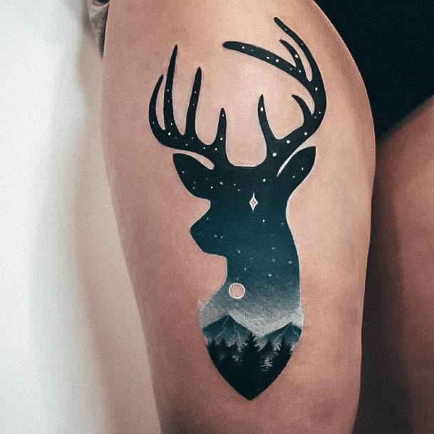 Minimalistic Womens Deer Tattoo Designs