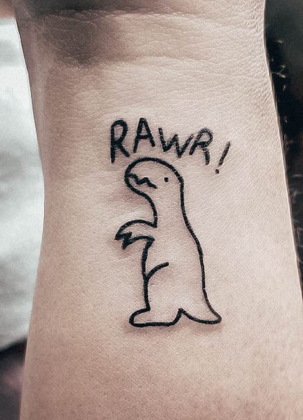 Minimalistic Womens Dinosaur Tattoo Designs