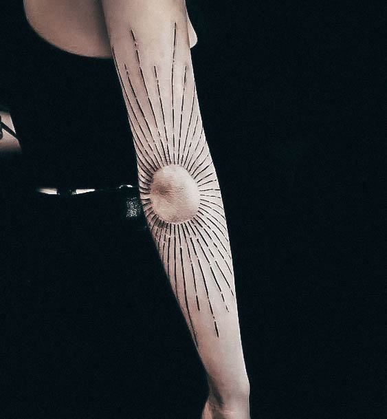 Minimalistic Womens Elbow Tattoo Designs