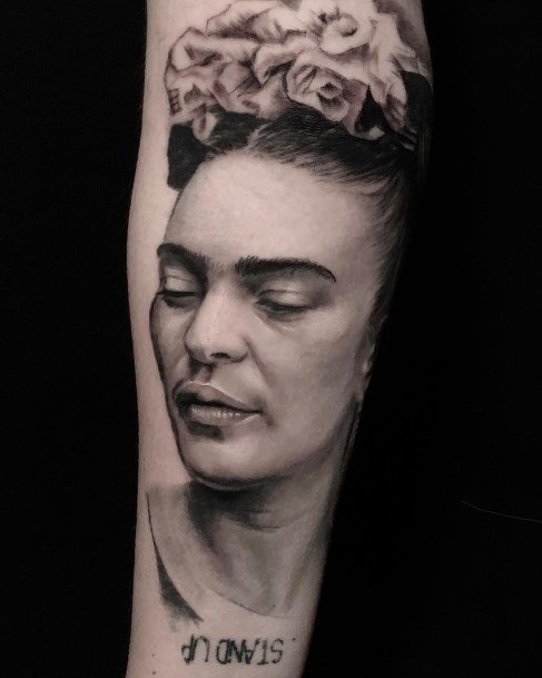 Minimalistic Womens Frida Tattoo Designs