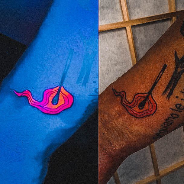 Minimalistic Womens Glow In The Dark Tattoo Designs Match Strike