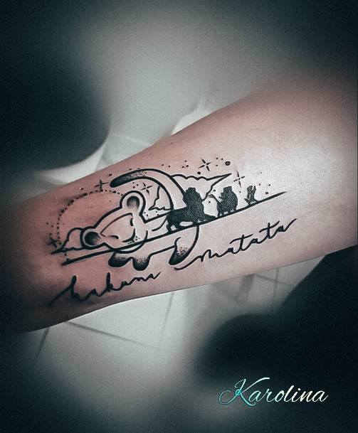 Minimalistic Womens Hakuna Matata Tattoo Designs