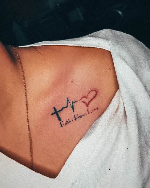 Minimalistic Womens Heartbeat Tattoo Designs