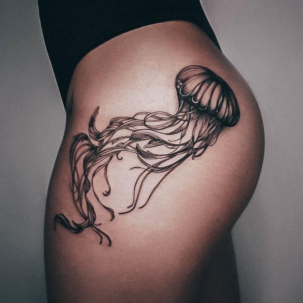 Minimalistic Womens Jellyfish Tattoo Designs