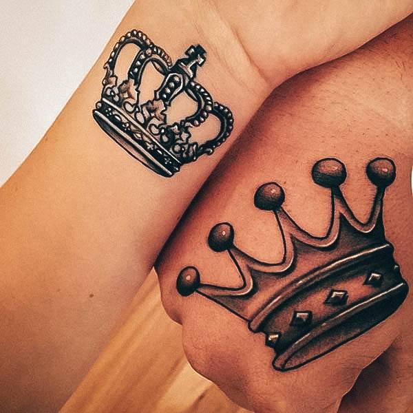 Minimalistic Womens King And Queen Tattoo Designs