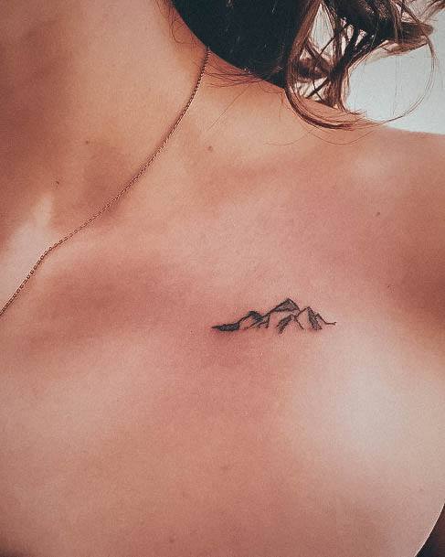 Minimalistic Womens Mountain Tattoo Designs