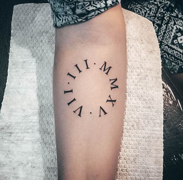 Minimalistic Womens Roman Numeral Tattoo Designs