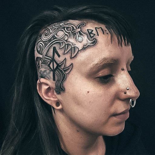 viking head tattoo