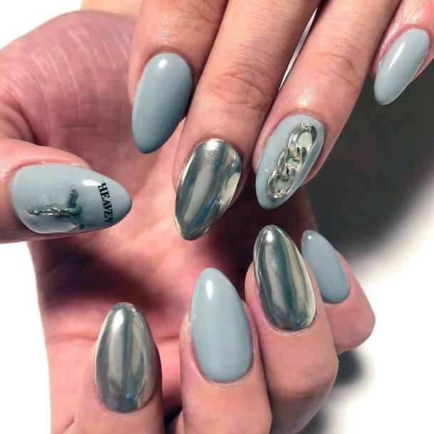 Mint Green Mirror Nail Inspiration For Women