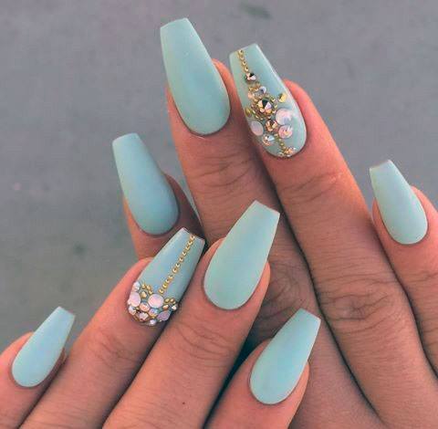 mint green nail designs