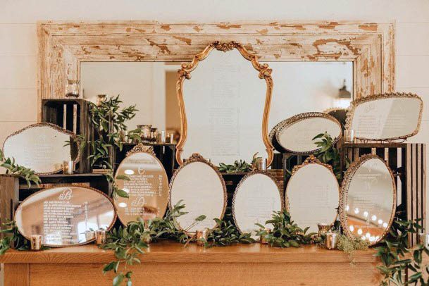 Mirror And Winter Wedding Flowers