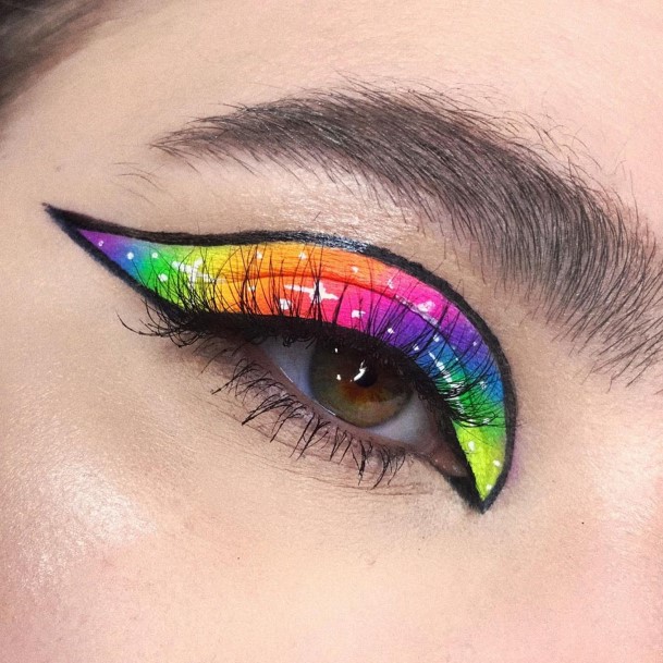 Mix Of Neon Colors Eye Makeup For Women