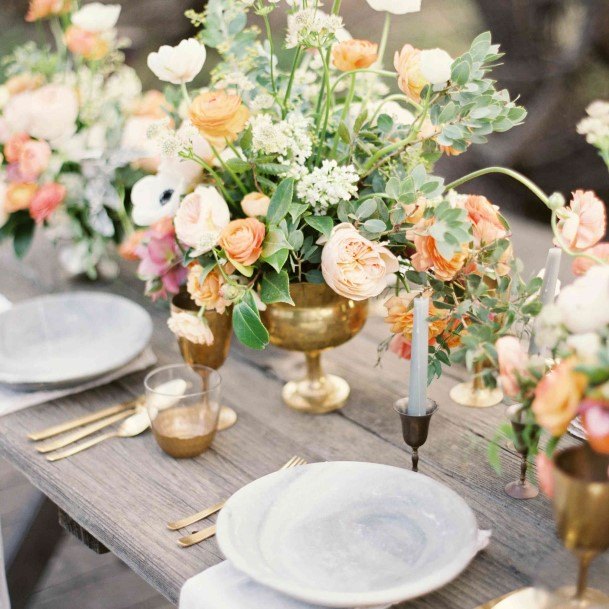 Mixed Flowers Wedding Centerpiece Ideas