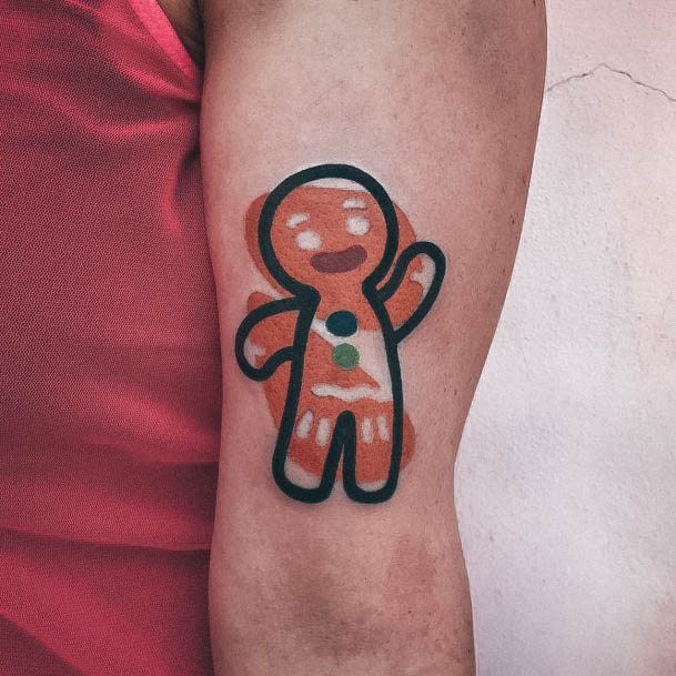 Modern Arm Incredible Gingerbread Man Tattoo For Ladies