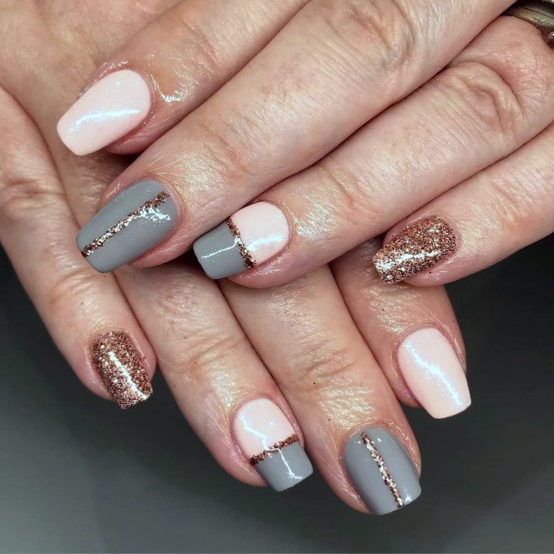 Modern Designs Pink And Grey Nails For Women