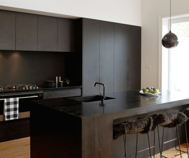 Modern Kitchen Ideas All Black Cabinets And Countertops