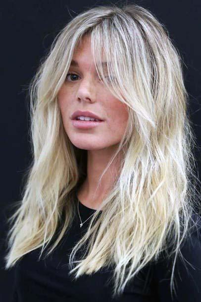 Modern Square Faced Womens Tousled Long Waves Inspiration
