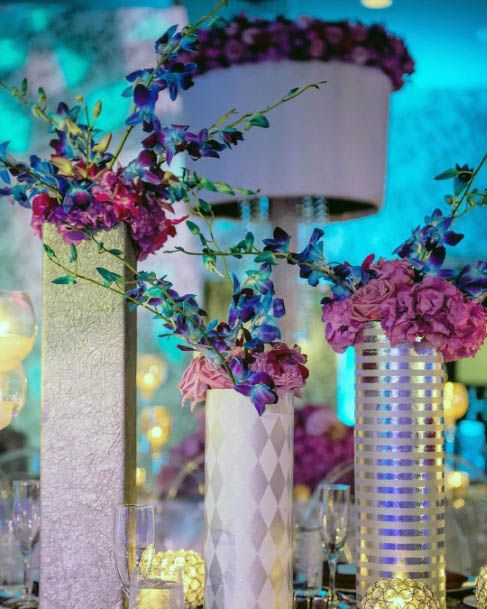 Modern Vase Purple Wedding Flowers