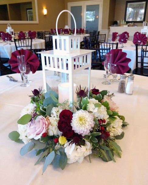 Modern White Lantern Wedding Decor