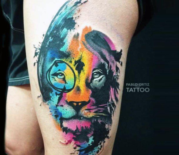 Modish Lion Tattoo For Women