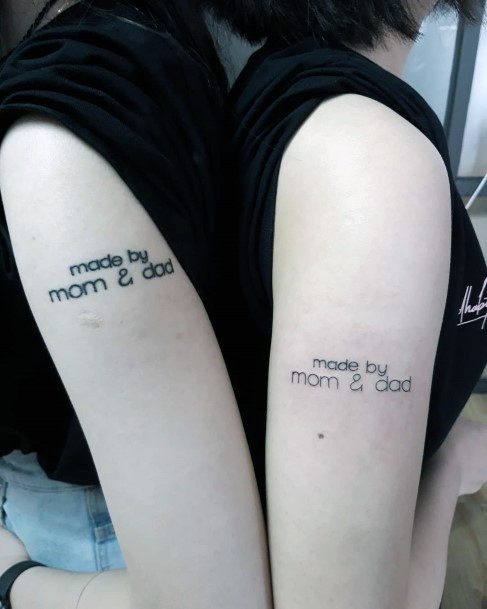 Mom Dad Sister Quote Tattoo On Arms For Women