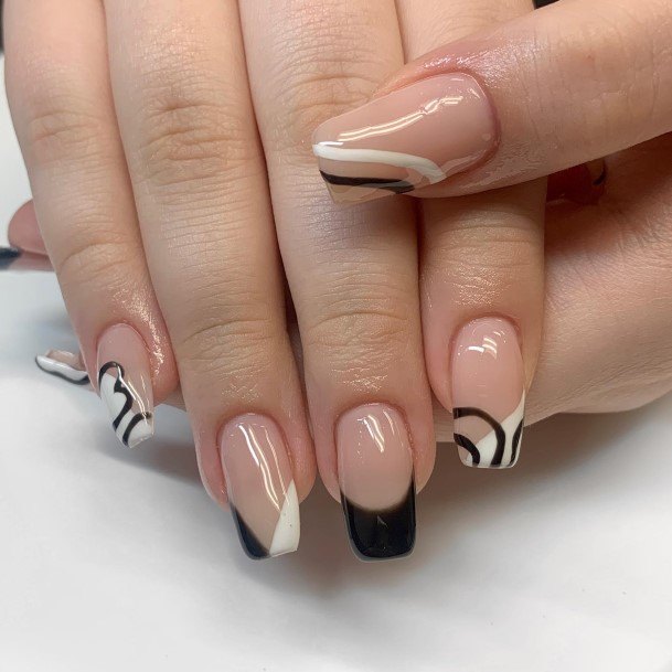 Monochrome Female Nail Designs