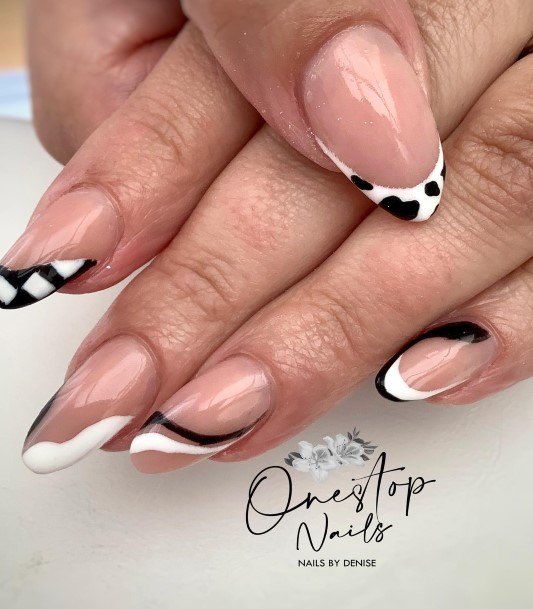 Monochrome Nails For Girls