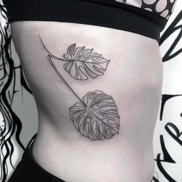 Monstera Tattoo For Ladies