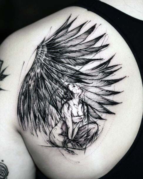 Monumental Angel Tattoo Women