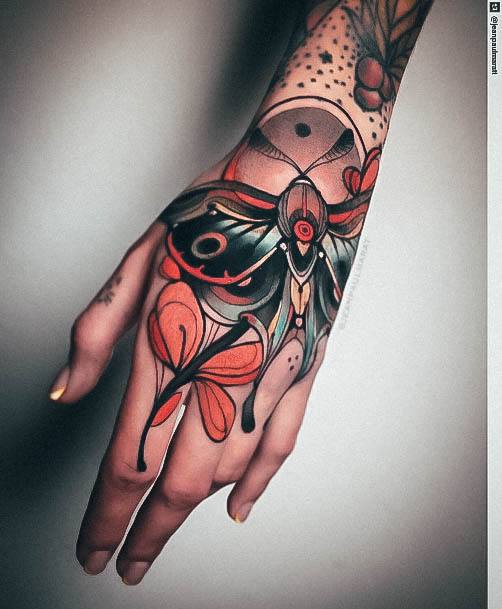 Moth Female Tattoo Designs