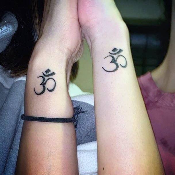 Mother Daughter OM Symbol Tattoo